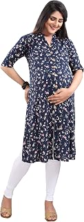 MAMMA'S MATERNITY Women's Knee Length Rayon Printed Maternity | Feeding | Nursing Kurti Price In India