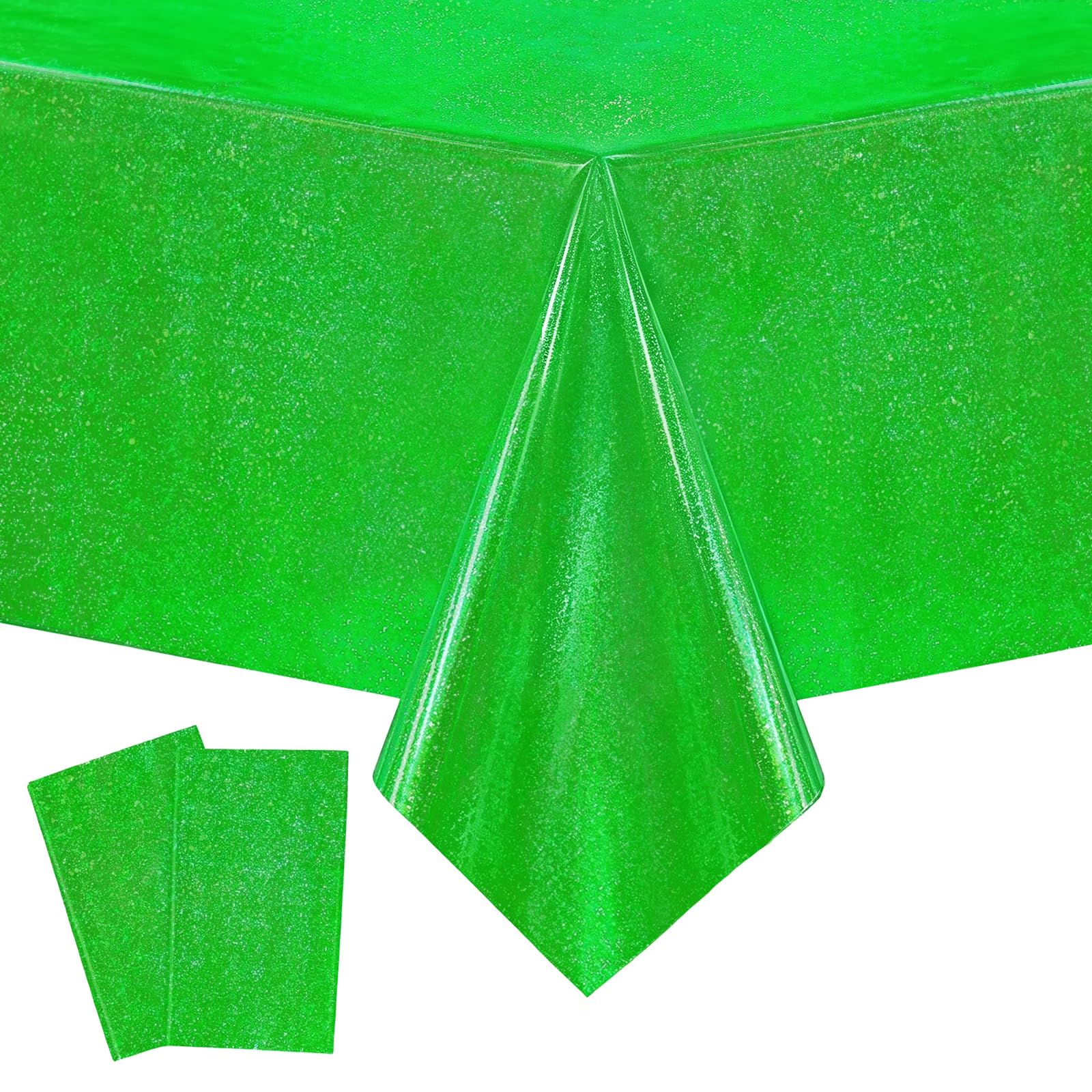 flintronic 2 Pack Green Party Table Cloth, 137x274cm/54'' x 108'' Rectangle Tablecover, Party Table Cover Decoration Tablecloth, Birthday Table Cloth for Outdoor Picnic,Birthday, Party Decorations — image 1
