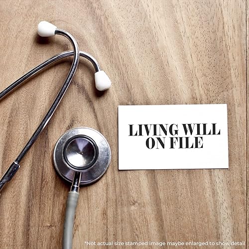Miniatura 6 de Sello grande preentintado Living Will On File, suministros de oficina médica, diseño delgado, portátil, fácil de llevar, tamaño aproximado de 34 x