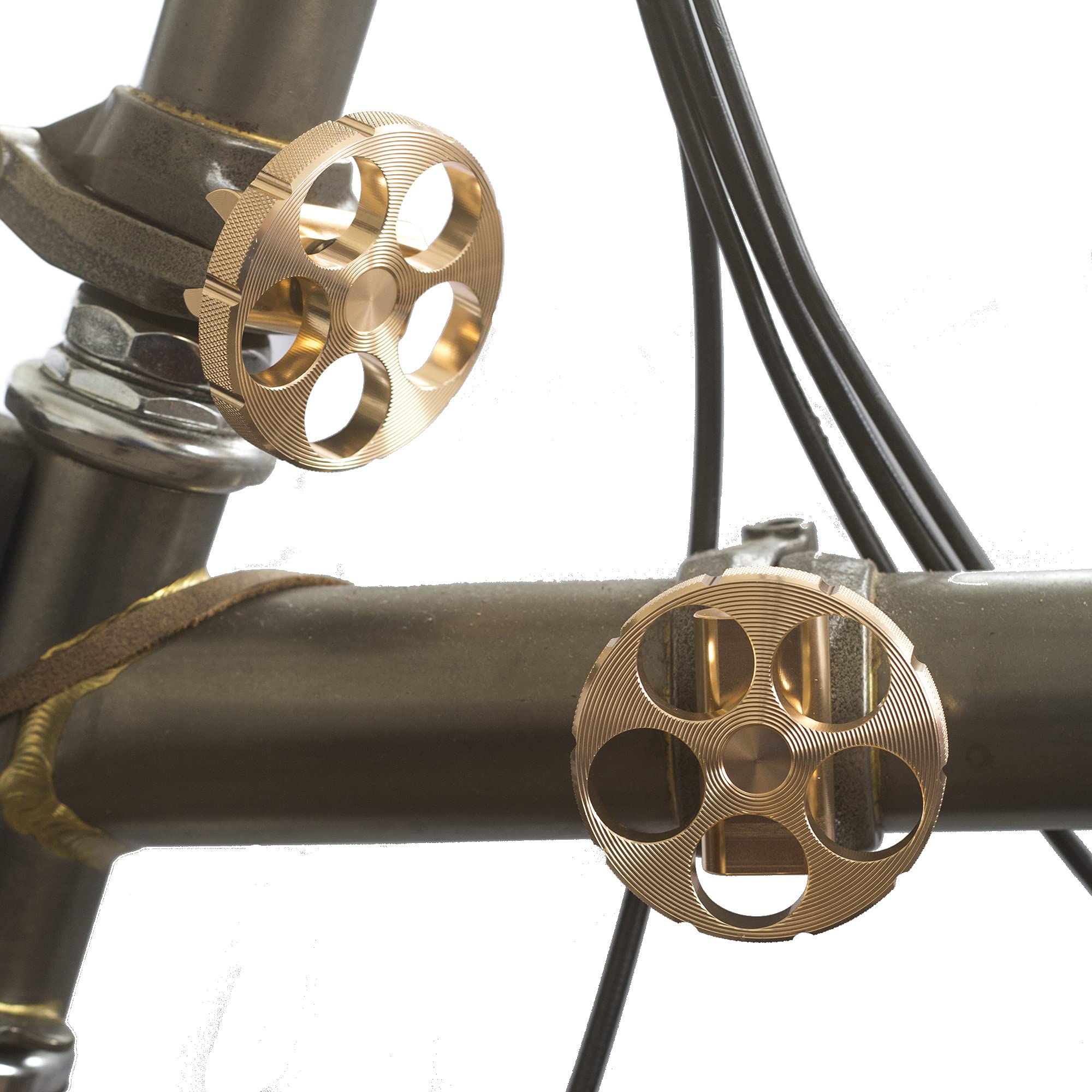 Charnière Brompton titane au quotidien, le style or rose urbain par London Craftwork