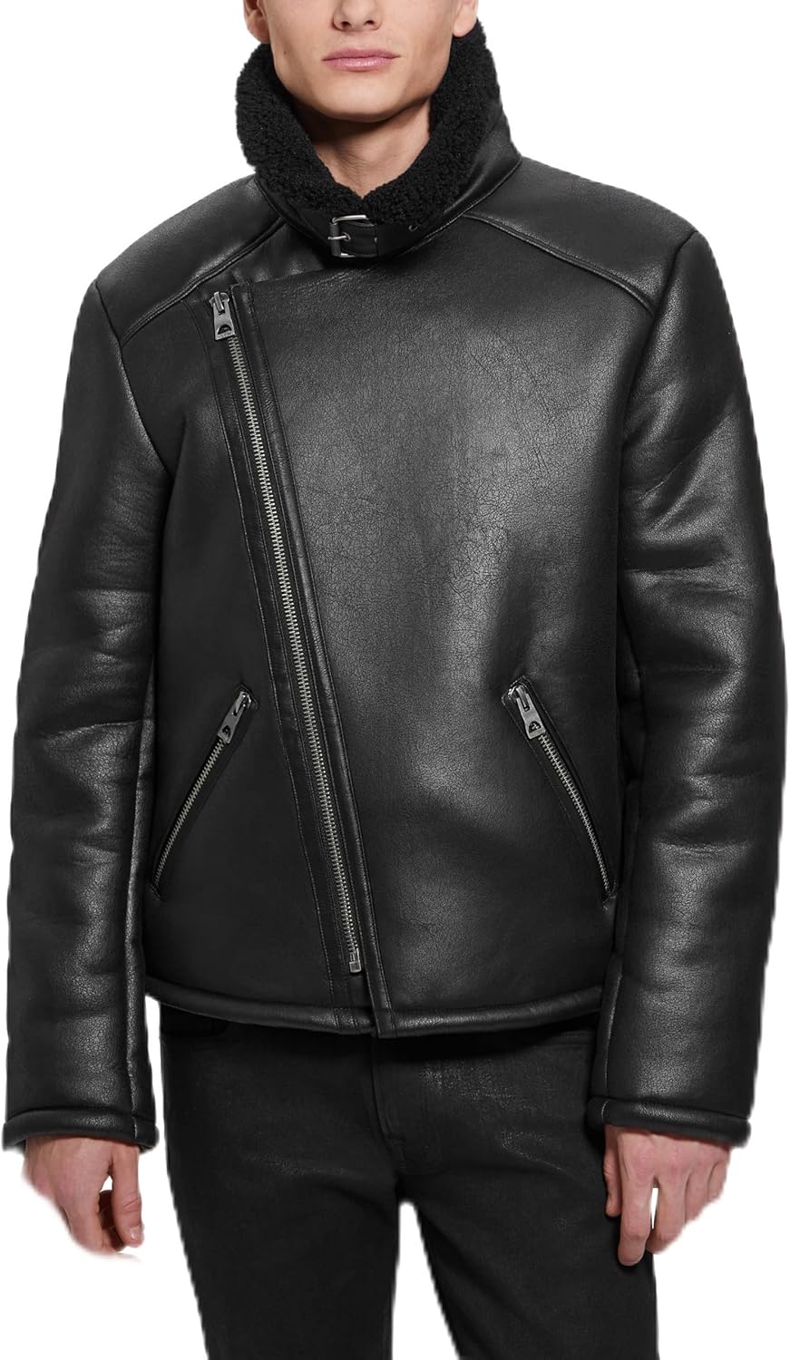 GUESS Men's Toni Df Jacket Faux Shearling