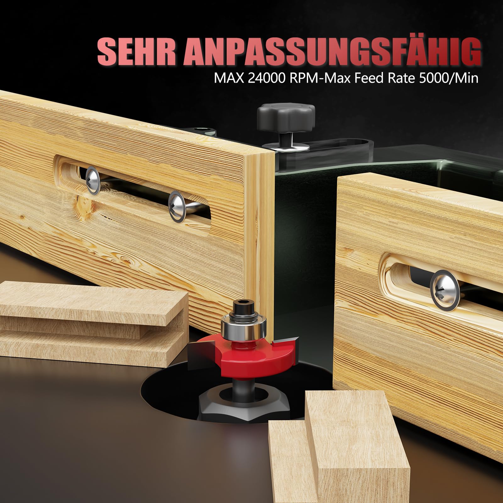 CSOOM - Juego de 30 fresas profesionales para el trabajo de la madera, con fresas de carburo, puntas de herramientas de carpintería, vástago de 8 mm, incluyendo una caja de madera para su
