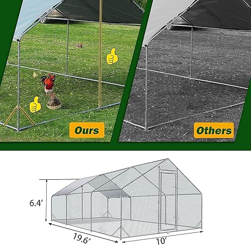 Miniatura 4 de Jaula grande de metal para gallinero de corral, gallinero resistente para patio, con cubierta impermeable y anti-UV para uso en granja al aire libre