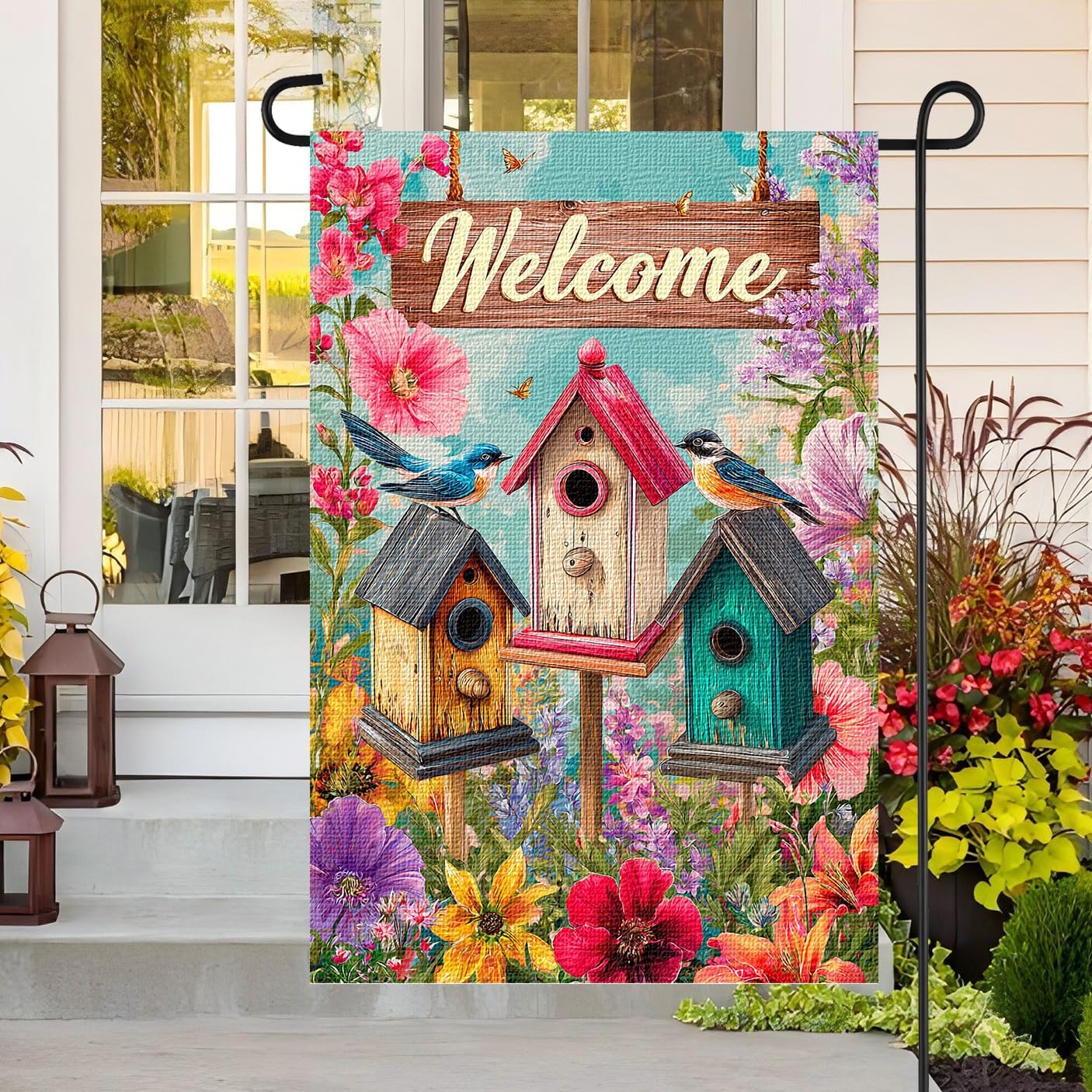 Amazon.com : Cottage Garden Flag for Outside, Vertical Double Sided ...