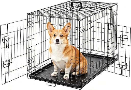 Dog Crate 36 Inch Medium Dog Cage Foldable Indoor Outdoor Pet Kennel