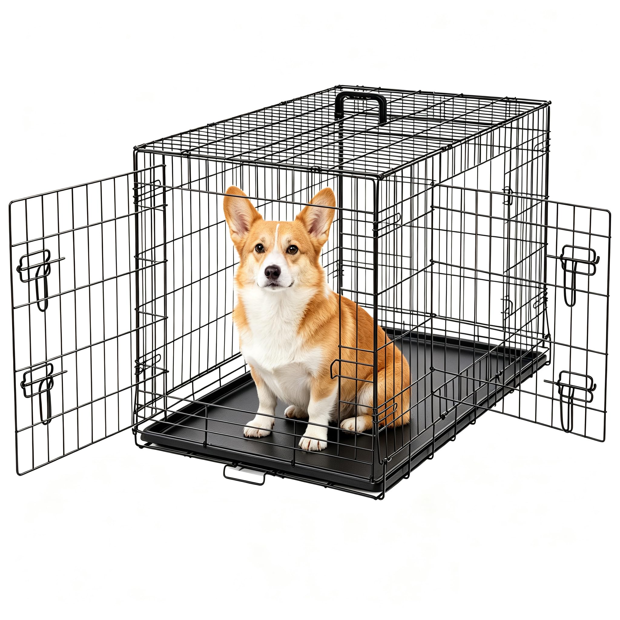 Dog Crate 36 Inch Medium Dog Cage Foldable Indoor Outdoor Pet Kennel