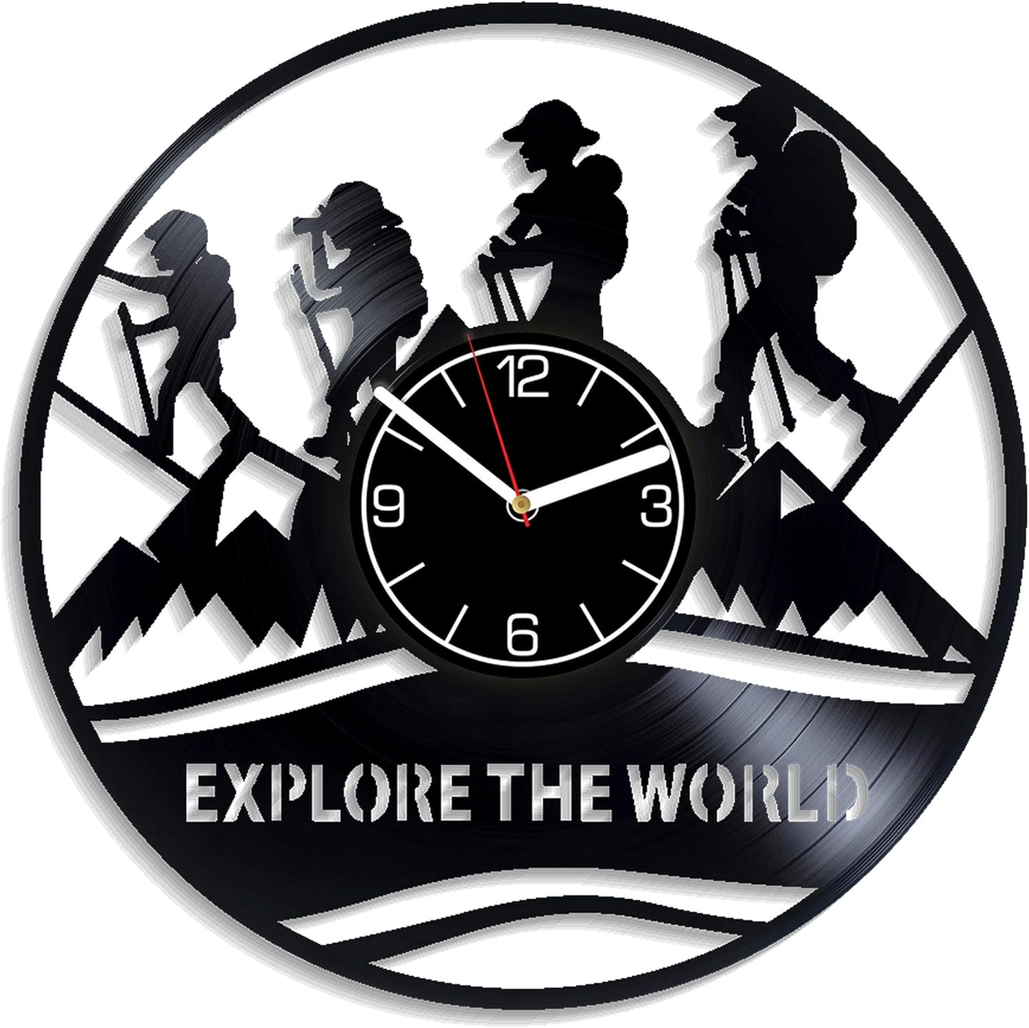 Hobby Wall Clock Exclusive Camping Vinyl Record Wall Clock Gift for Men Sport Home Decor Camping Gift Hobby Clock Camping Wall Art 12 inch Wall Clock Camping Vinyl Clock