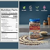 Vista 2 de Golden Crown - Mezcla multigrano 6 en 1 con arroz negro, arroz integral rojo y germinado, cebada morada, calidad premium y libre de OGM, perfecta