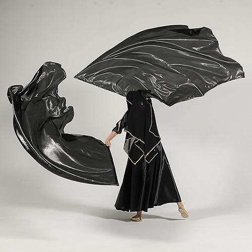 Miniatura 4 de MUNAFIE Banderas de adoración para danza, alabanza, banderas de iglesia para adoración, Banderas de Danza, color negro