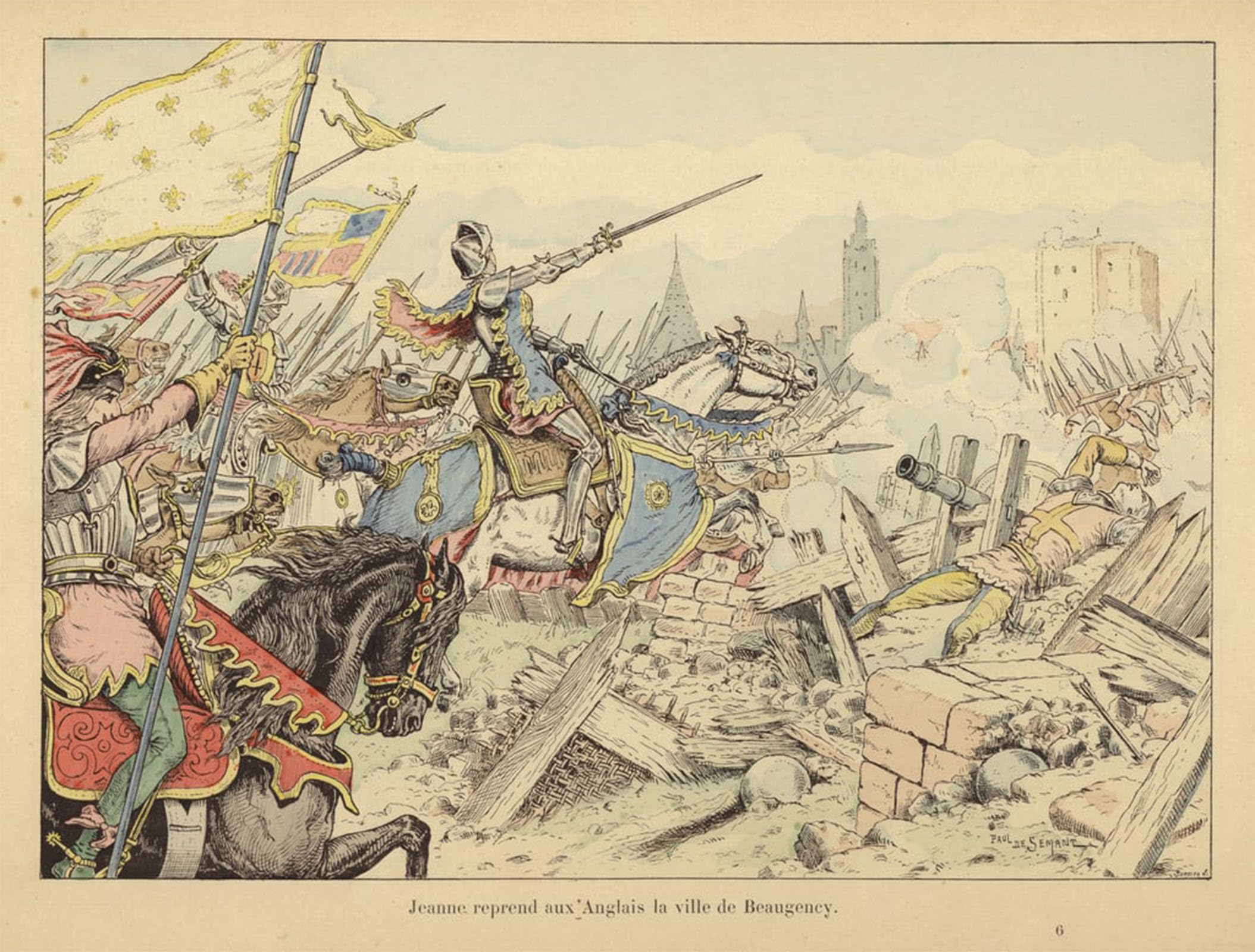 POSTERIIk Vintage Print Pop Art Landscape Artwork Joan of Arc by Paul De Semant Art Prints for Office Home Decor 60x90cm