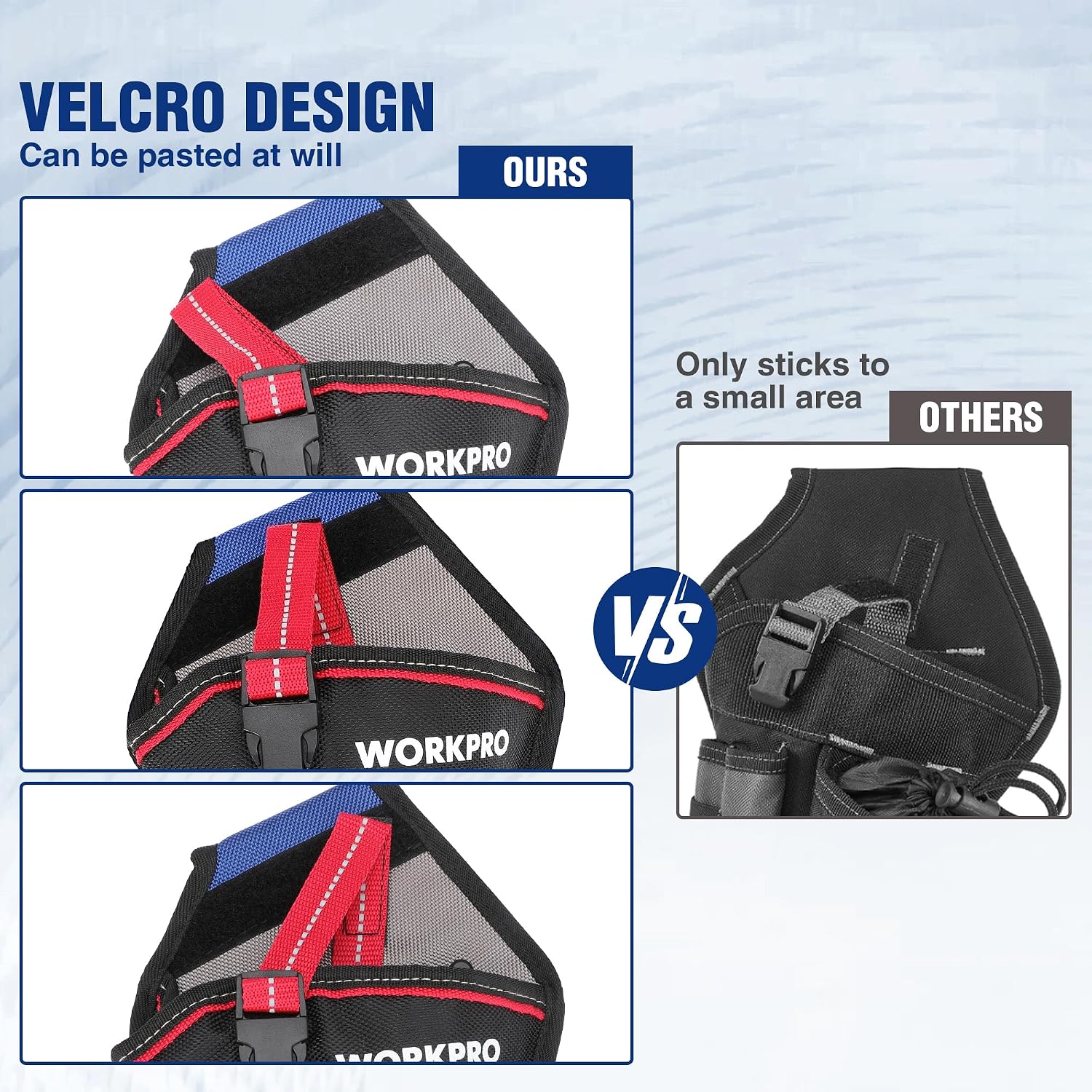 WORKPRO Small Electrician Tool Pouch, Compact Durable Tool Bag & WORKPRO Drill Holster with Quick-Release Buckle, Heavy Duty 1680D Oxford Fabric, Velcro Design, Professional Impact Driver Holster