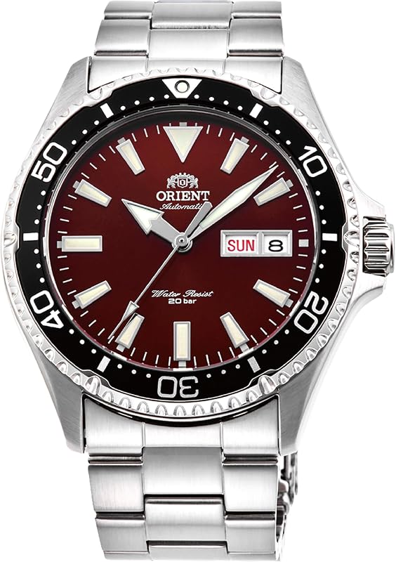 Orient Kamasu Reloj de buceo automático de acero inoxidable para hombre con cristal de zafiro