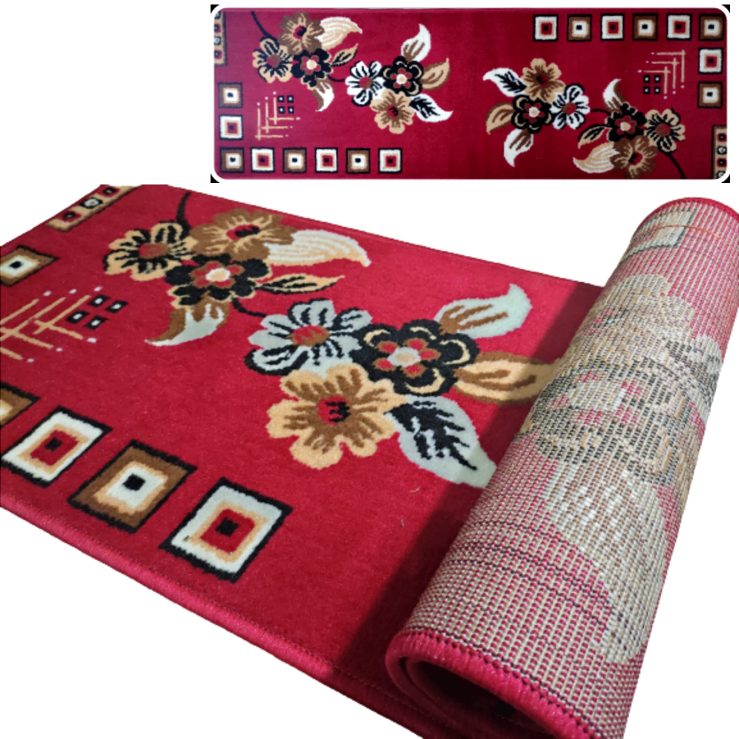 GRO HOME Runner for Bedroom Floor Runner Carpet Rug for Home Anti Skid Washable Floor Runner mats for Kitchen | Bedroom Runner mats | Door mats | Home Entrance Runner mats (Runner Design 2)