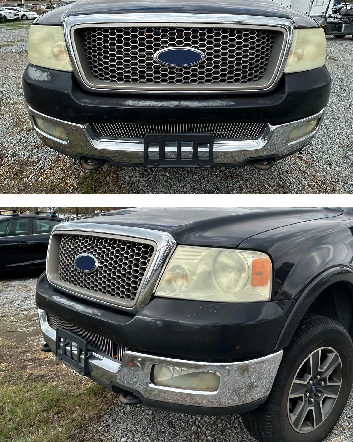 Front License Plate Frame Compatible with 2004 2005 Ford F150 Front Bumper License Plate Holder Mounting Bracket Cover Replace # 4L3Z17A385AAA FO1068121