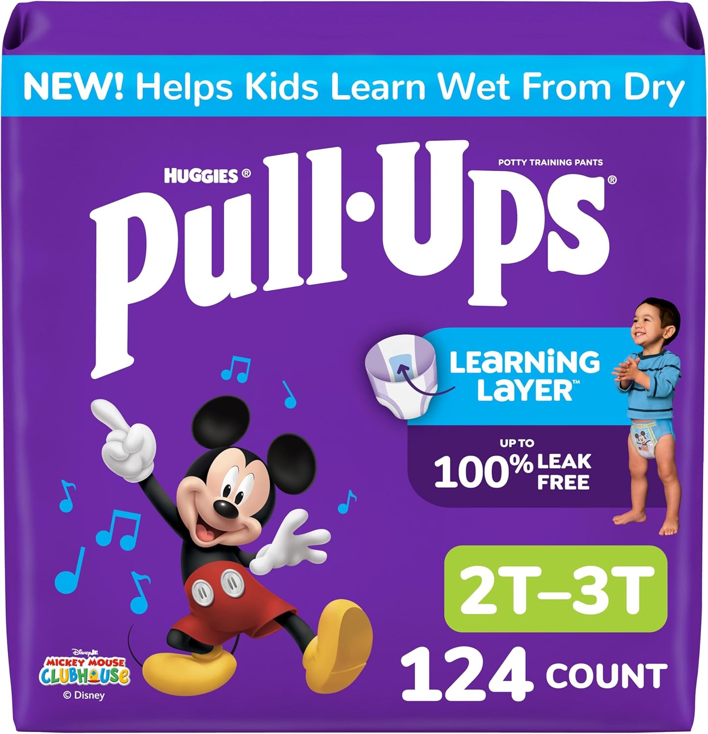 Pull-Ups Boys' Potty Training Pants, Size 2T-3T Training Underwear (16-34 lbs), 124 Count