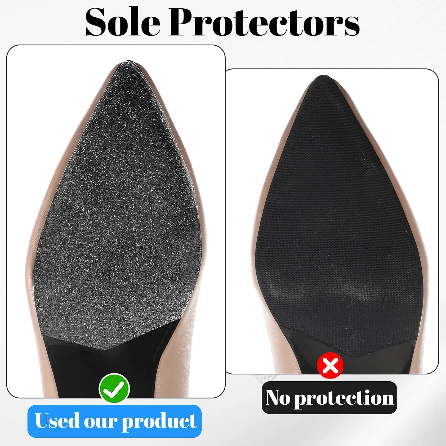 Clear Shoe Sole Protector, 4 Pcs Self Adhesive Red Bottom Protectors Shoe Bottom Cover Anti-Slip Transparent Sole Guard Stickers Heel Protector for Sneakers, High Heels, Boots (13 x 5.1 in)