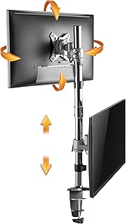 RICOO Uchwyt do monitora, stojak na 2 monitory, wychylny, pionowy, pochylany (TS3511) uniwersalny uchwyt stołowy do 13-27 cali (do 8 kg, VESA 100 x 100), podstawa do biurka, biurka