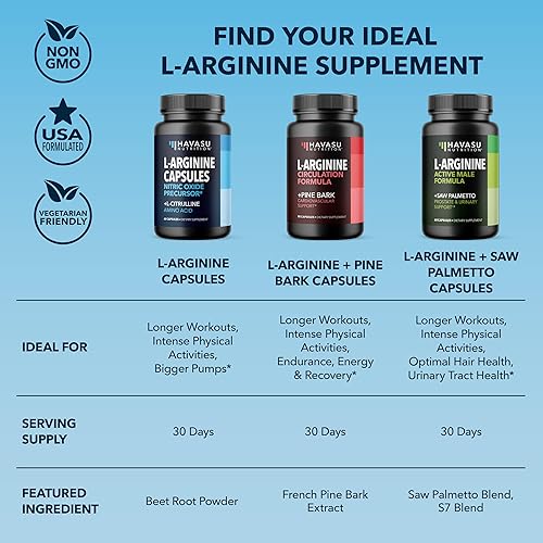 Miniatura 55 de Potente suplemento de óxido nítrico de fórmula 2X con 1,800 mg de L-arginina y 100 mg de corteza de pino francés, para rendimiento y resistencia