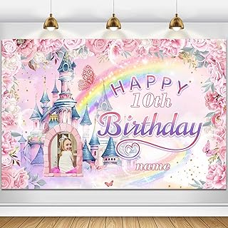 Custom Princess Party Decorations Banner,Personalization Princess Carriage Birthday Decorations Supplies