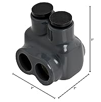 Vista 5 de Polaris - Conector aislado gris para conductor de cobre flexible de filamento fino, rango de cables 1-10 AWG y 2-10 AWG, 2 puertos, hexagonal