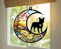 Vista 4 de Memorial personalizado para perro, adorno navideño de bulldog francés-frenchie con nombre personalizado, razas personalizadas, captador de luz por