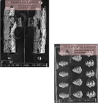 3D Yule Log Chocolate Candy Mold Santa, Snowman & Christmas Tree Candy Chocolate Mold – Christmas Holiday – Reusable Clear Mold for Christmas Treats, DIY Gifts, Baking & Crafts