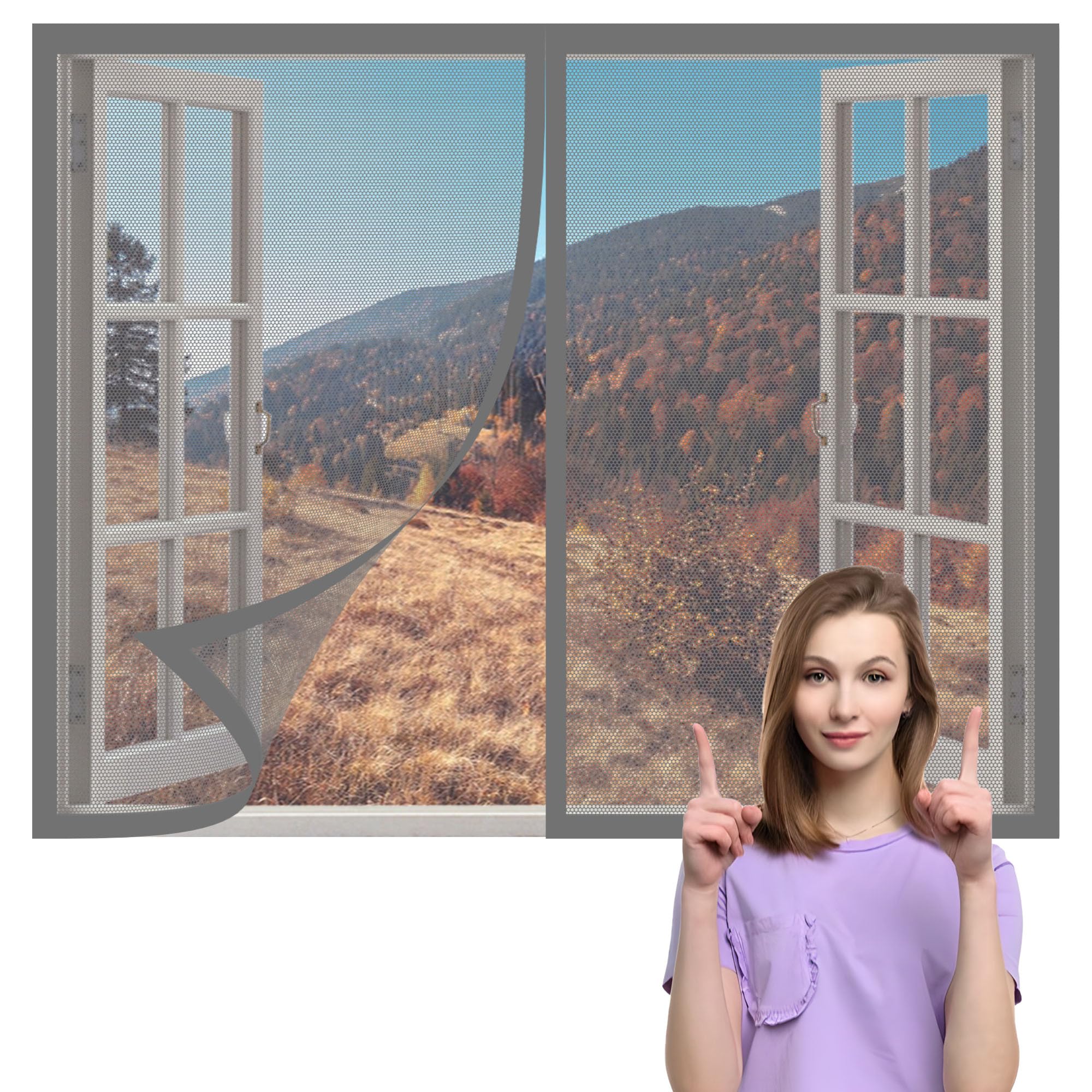 Moustiquaire pour fenêtres 175x175 cm contre les insectes l'été