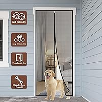 Vista 8 de Yotache Pantalla magnética personalizada para puerta de 25 a 35 pulgadas de ancho, cortina de red de poliéster reforzada para puerta trasera