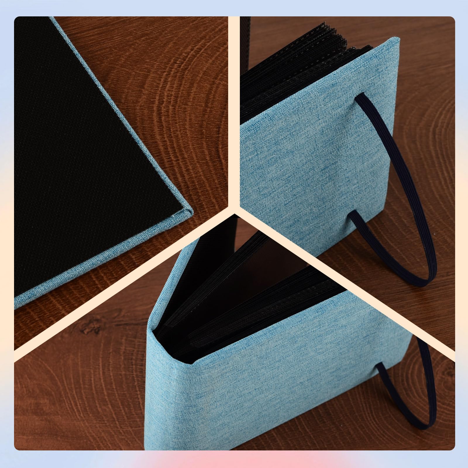 2 Pack Small Photo Album 6x4, 200 Photos Small Mini Linen Photo Album - Image 3