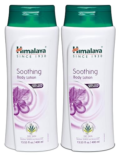 Himalaya Herbal Healthcare Loción corporal calmante (paquete de 2) para piel seca, con aceite de semilla de uva y almendras, calma e hidrata 13.53