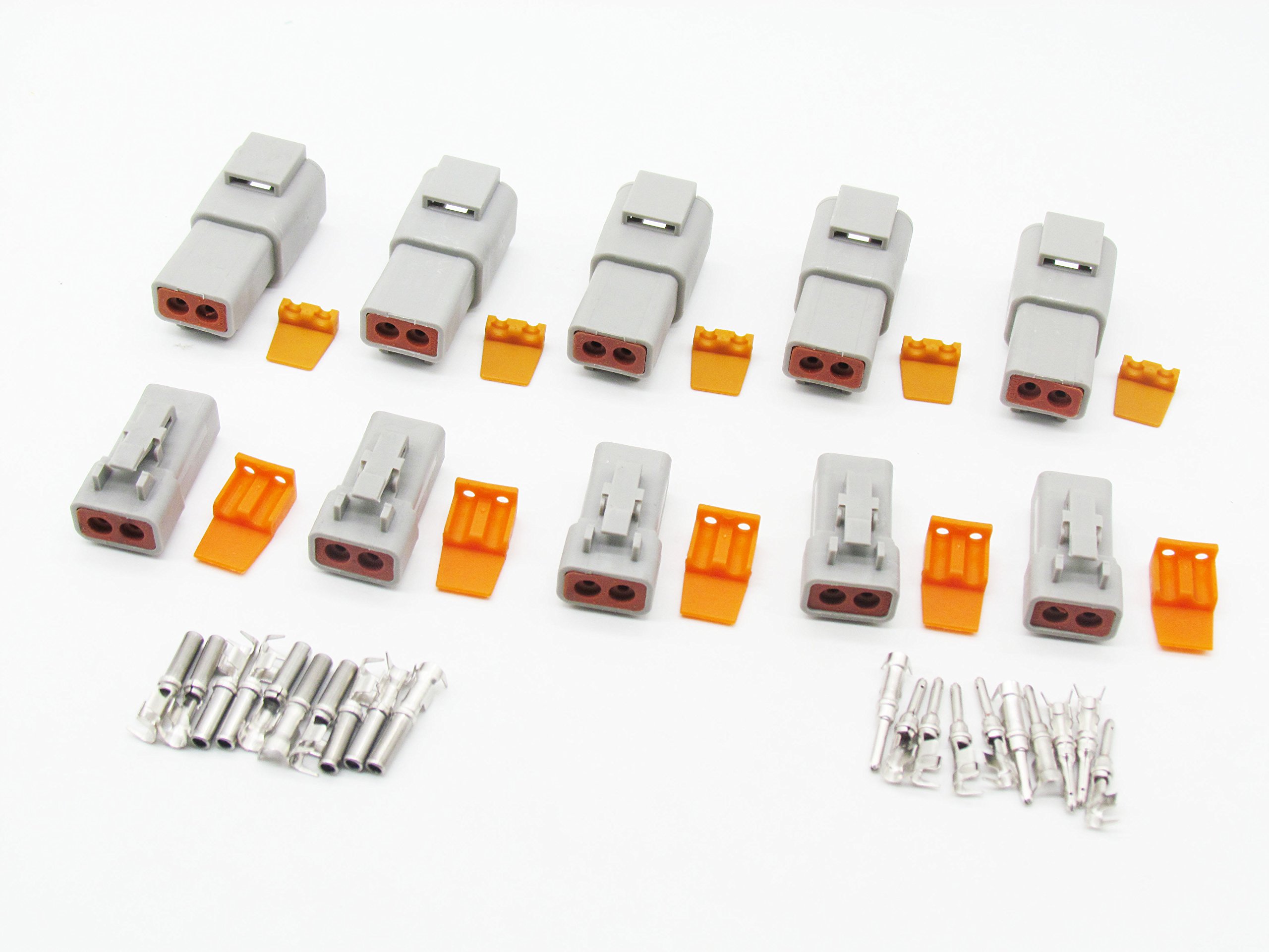 5 Sets Deutsch DTP grau 2 Pin Männlich Weiblich Wasserdicht Elektro-Auto Stecker dtp06–2S/dtp04–2P