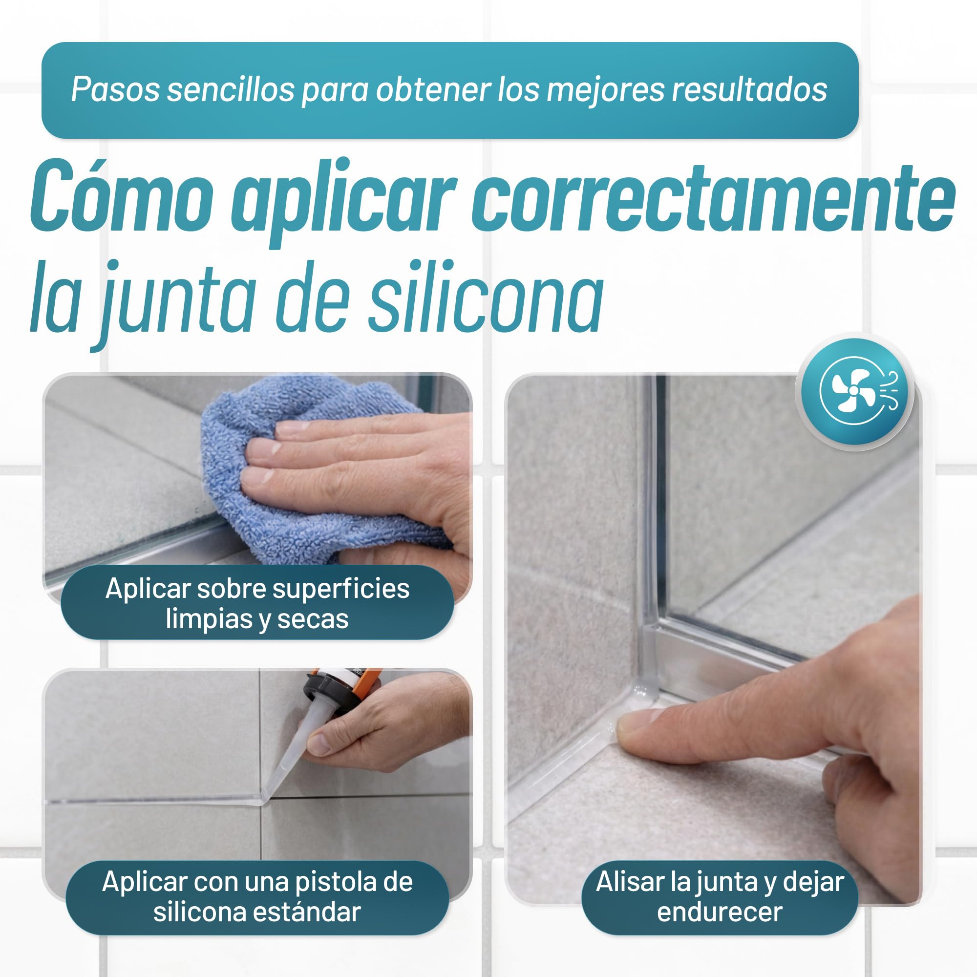 Saratoga Set de 6 Silicona Transparente Baño Antimoho 280 ml | Silicona Antimoho para Baño, Ducha, Cocina & WC | Sellador Fugas Agua, Impermeabilizante Transparente y Multimateriales
