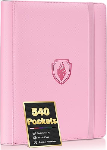 Miniatura 13 de Carpeta de tarjetas prémium con 9 bolsillos para 540 tarjetas, carpeta de tarjetas coleccionables de poliuretano resistente, álbum de colección de