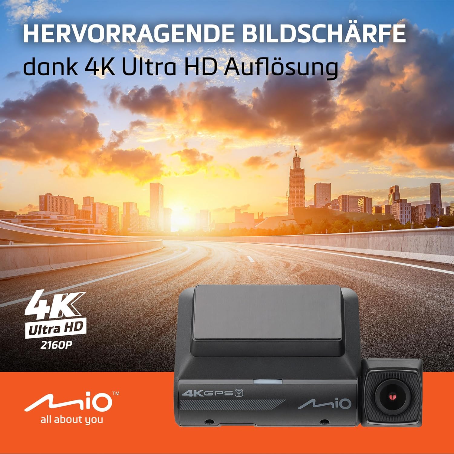 Dashcam image showing 4K Ultra HD resolution clarity
