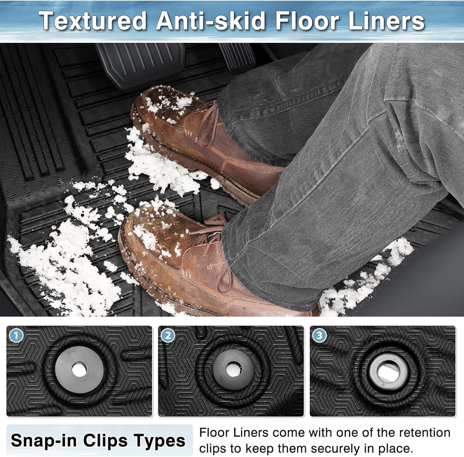 Mixsuper Floor Mats Cargo Liner for Chevy Tahoe GMC Yukon Cadillac Escalade 2021-2026 7 Seats Not for Yukon — view 3