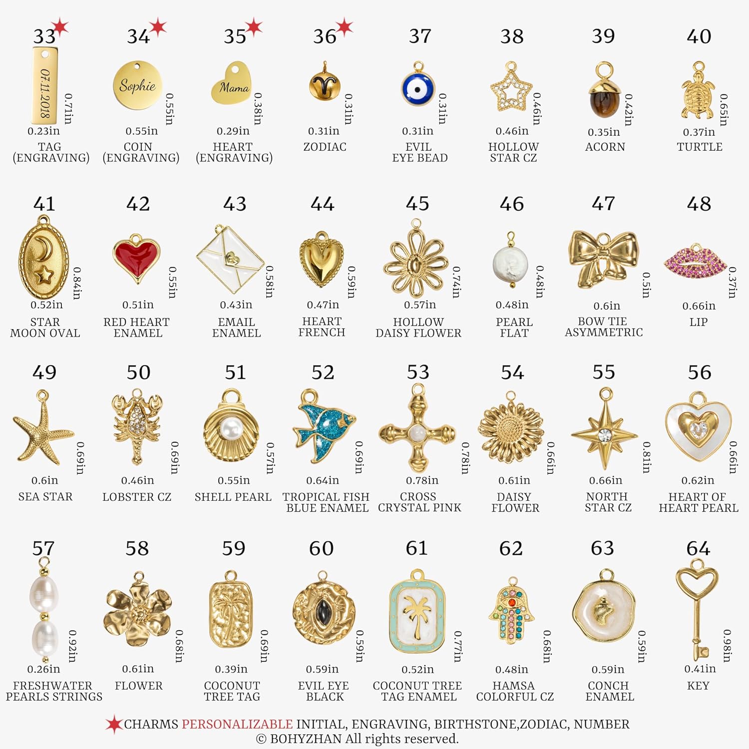 Gold Charm Necklace for Women, Build Your Own Custom Charm Necklace, Personalized Statement Gold Plated Pendant Charms, Paperclip Link Chain, Handmade Jewelry Gift for Mom Women - Image 4