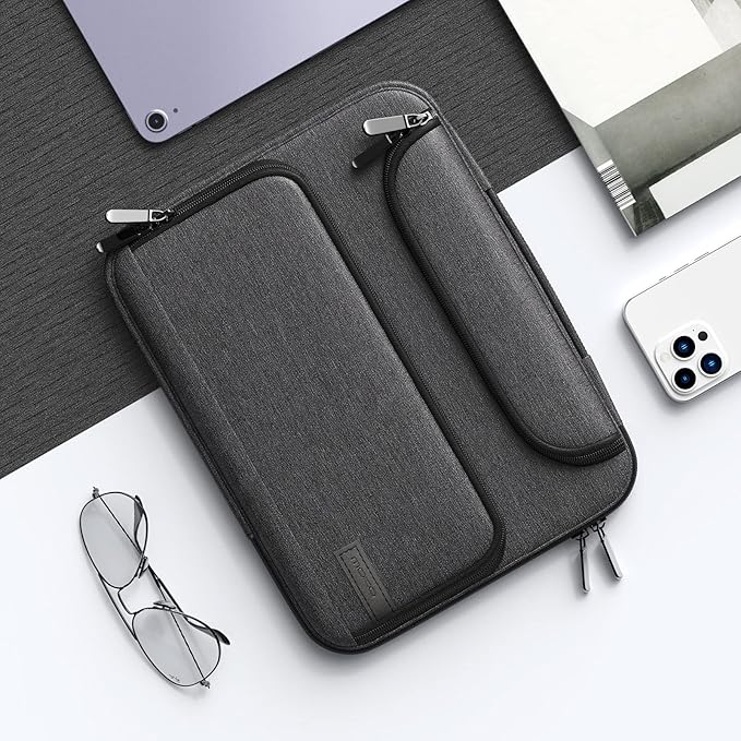 Funda para Laptop MoKo 13-14 Pulgadas, Poliéster, Mango Retráctil, Negro y Gris miniatura 2