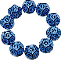 Vista 9 de SmartDealsPro Paquete de 10 dados D6 de seis lados de 0.630 in para DND MTG PRG Wow juego de mesa para enseñanza de matemáticas (letra amarilla)