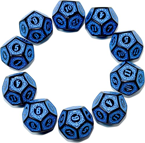 Miniatura 8 de Paquete de 10 dados D6 de seis lados de 0.630 in para DND MTG PRG Wow juego de mesa para enseñanza de matemáticas (letra blanca)