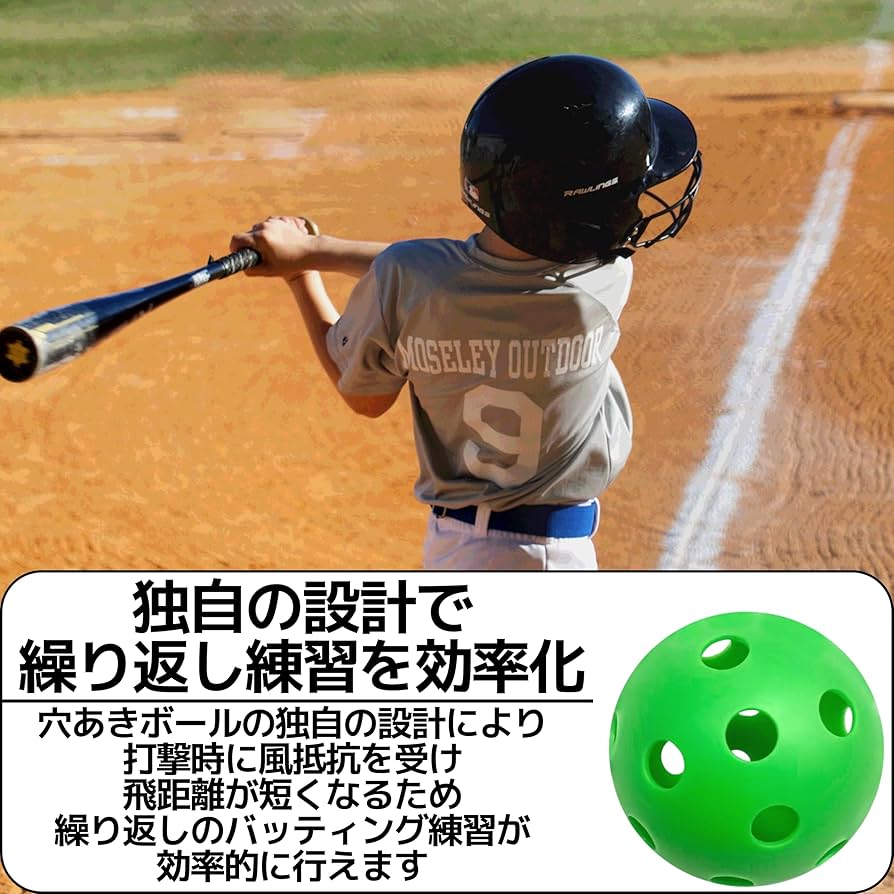野球　バッティングティー　軟式野球ボール　穴あきボール　ボールケース　スタンド Amazon | 穴あきボール 野球 バッティング トレーニングボール