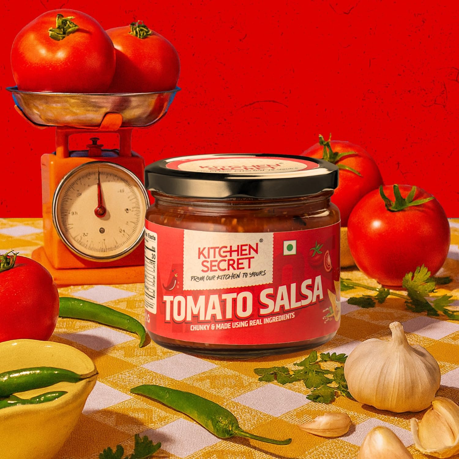 Kitchen Secret Tomato Salsa 300gm - Spicy Fresh Tomato & Chilli Salsa Dip Sauce - Perfect Salsa Sauce for Nachos - Ideal for Snacks & Parties - Zesty Flavour Enhancer for Snacks - Image 4 thumbnail