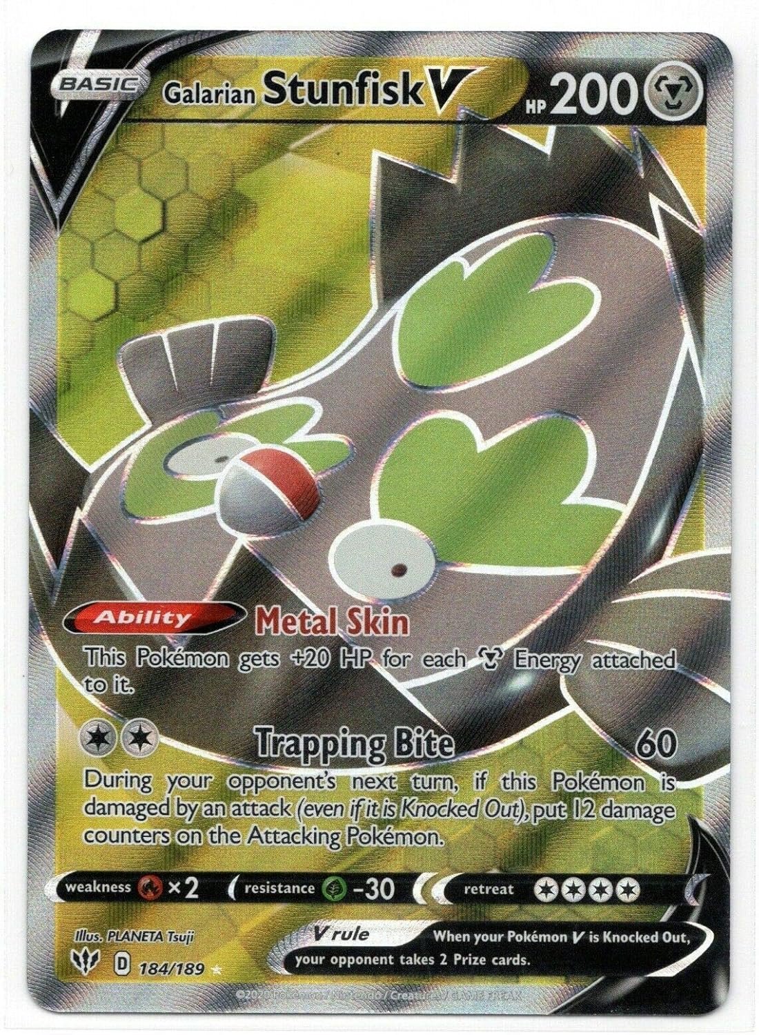 Galarian Stunfisk V 184/189 Full Art Ultra Rare Amazon.ca Toys & Games