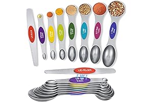 Colorful Pink Measuring Cups and Spoons Set of 8 pcs