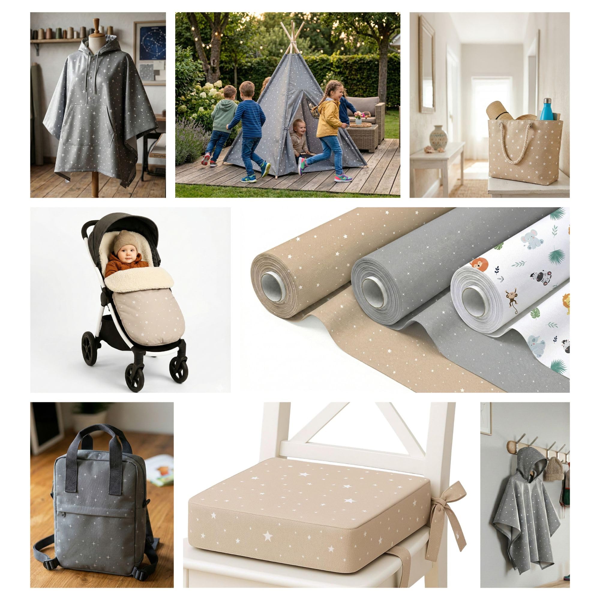 Stoffe per Bambini da Cucire al Metro 5 M x 140 cm Tessuto Poliestere a Fantasia – Decorazione Cameretta Tende Cuscini Tovaglia Borse Antipiega Stabile Oeko-Tex Galassia