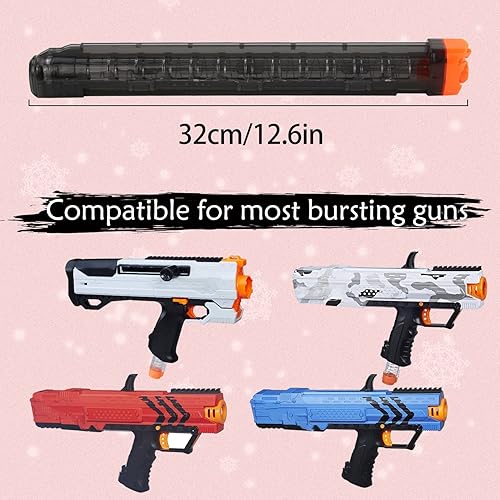 Miniatura 2 de BOROLA 4 clips de recarga de repuesto de 12 rondas de recarga de cargador compatible con Nerf Rival Apollo XV-700 Rival Zeue XV-1200 (negro)