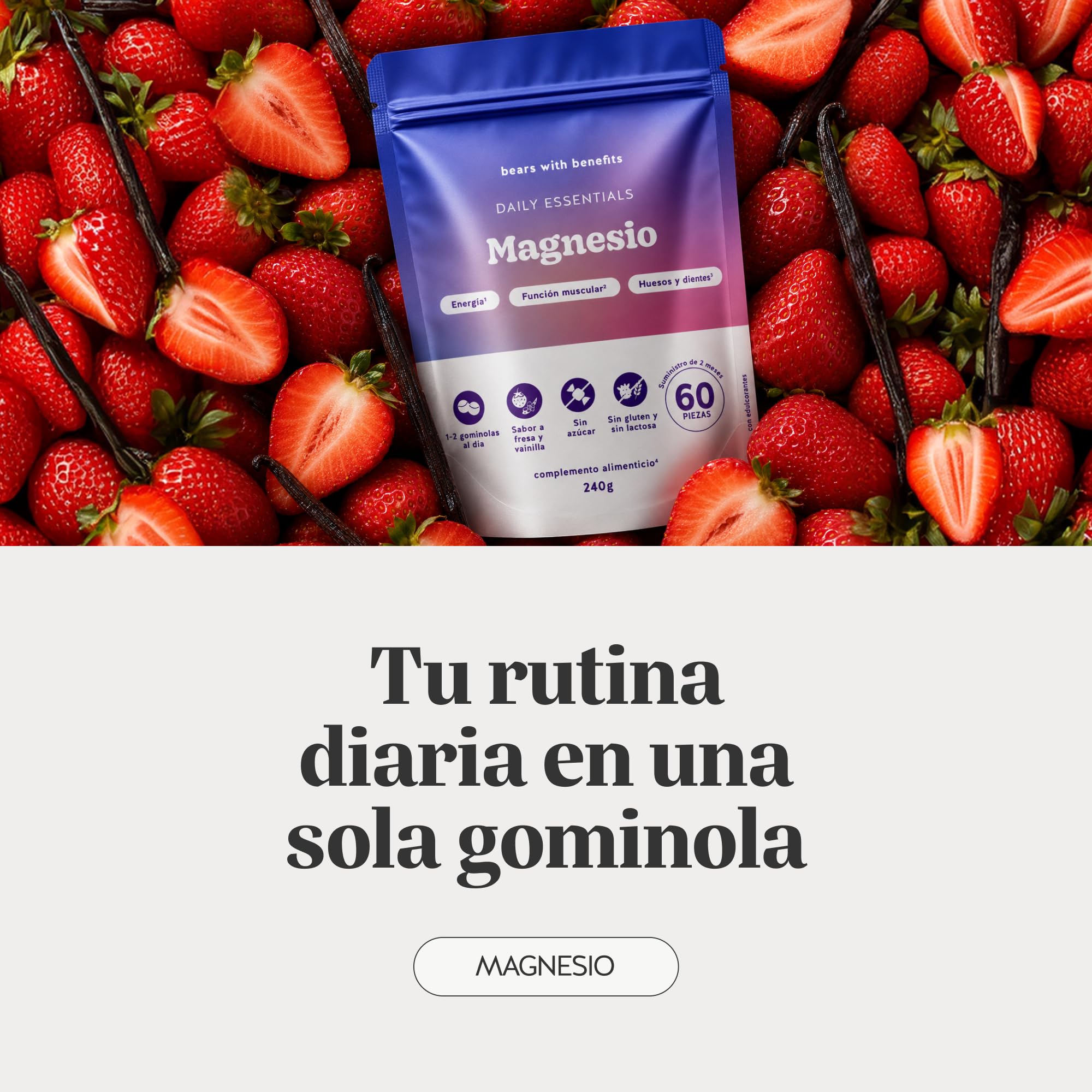 Bears with Benefits - Gominolas Magnesio 360mg - Bienestar - 60 unidades