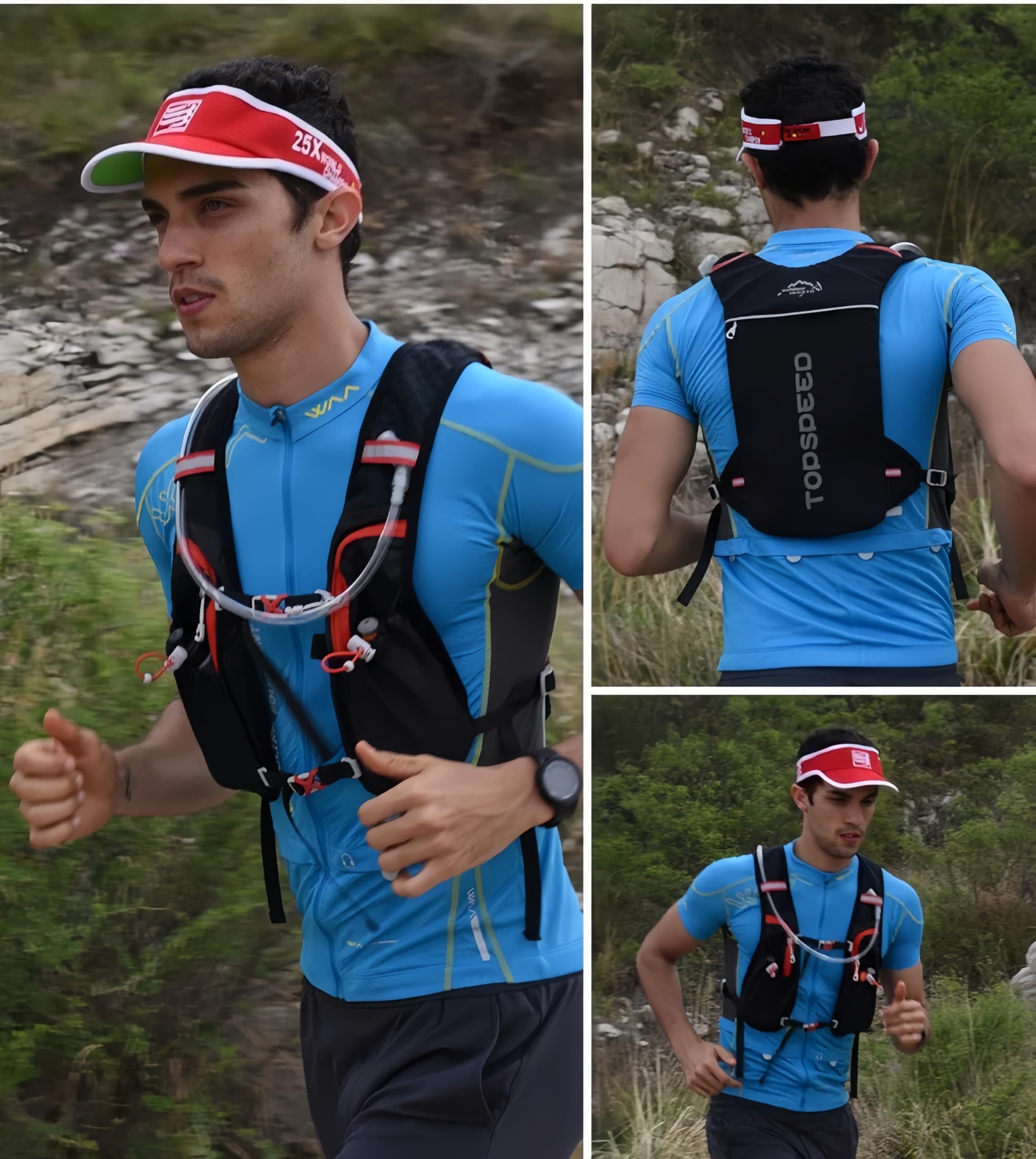 Zaino Idratazione ,Zaino Super Leggero,Zainetto Leggero per Corsa Ciclismo Maratona Trekking Trail Nero.(Solo Zaino)