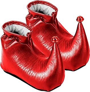 Elf Shoes Jester Shoe - Adult Classic Costume Footwear for Halloween & Christmas Cosplay Parties, One Size Fits Most, Festive Character Role Play Shoe