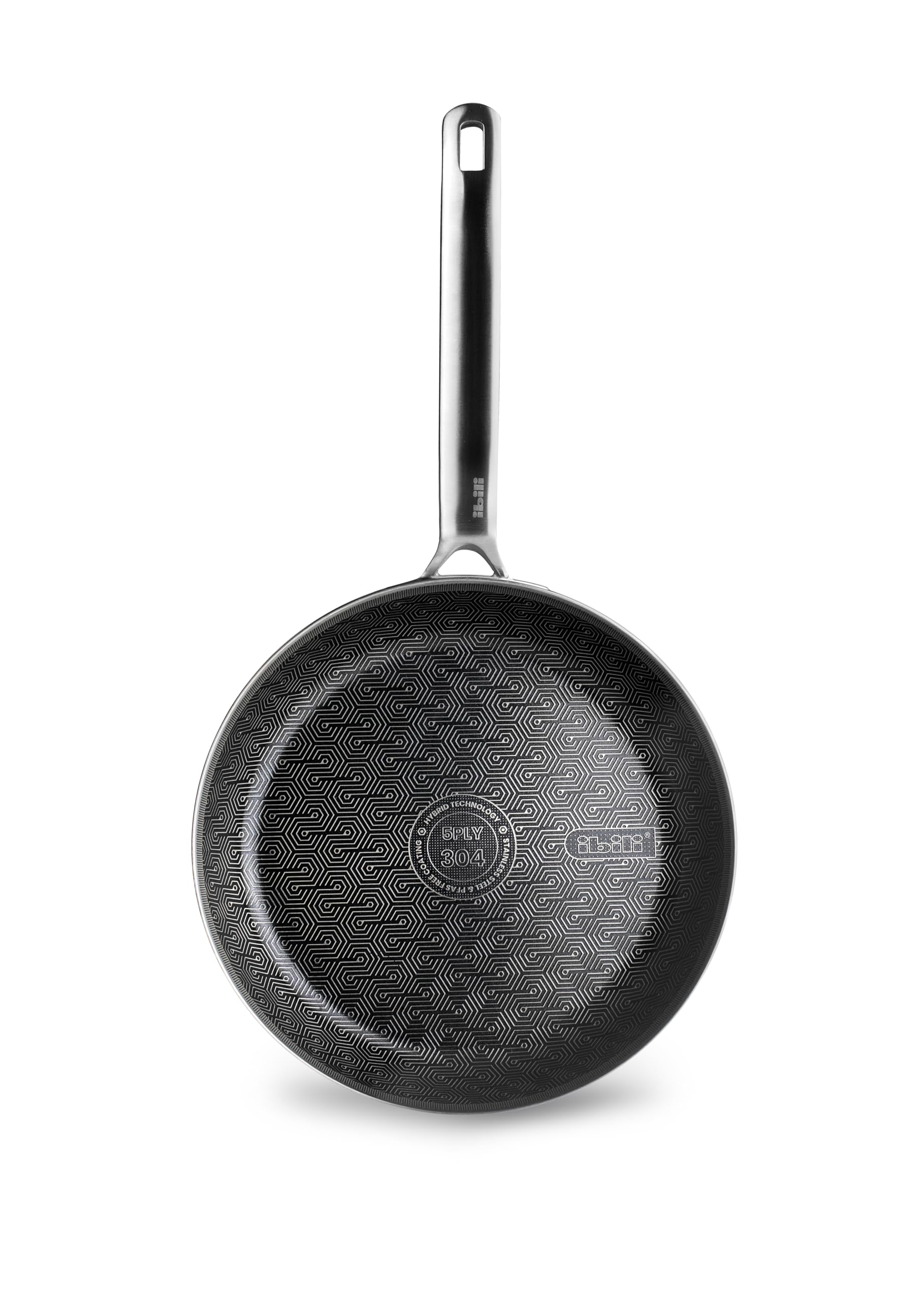 IBILI - Sarten 5 PLY PRO HYBRID TECH 28 cm, 5-warstwowa, stal nierdzewna, nadaje się do indukcji, nieprzywierająca PFAS FREE