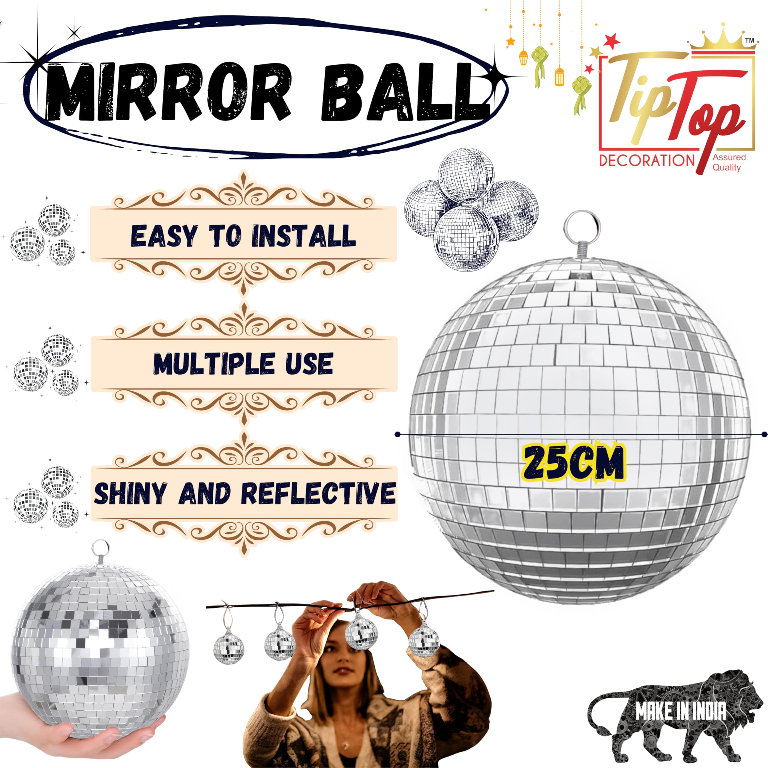 Handmade Mirror Disco Balls - Party Centerpieces -2